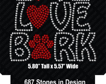 Instant Download File Live Love Bark; live love bark file; live love bark svg file; rhinestone svg file; live love bark download file; svg