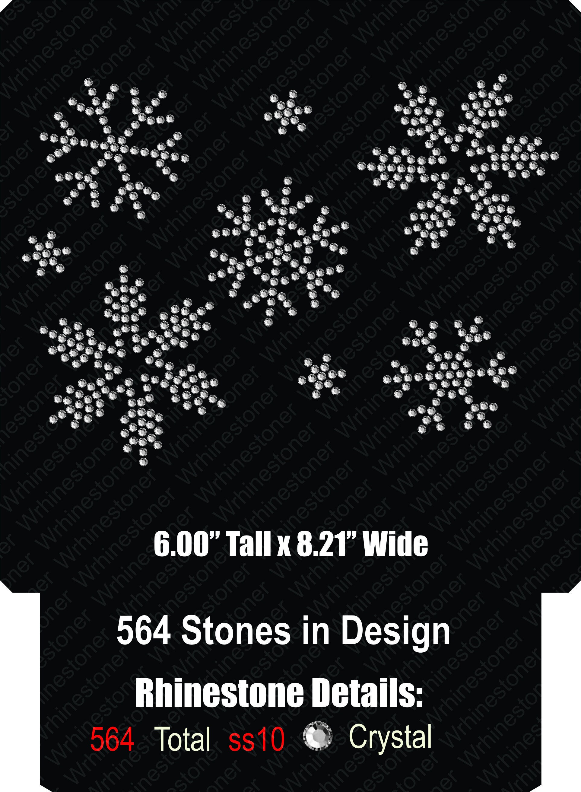 24mm, Rhinestone Snowflakes, Flatback Embellishments, Snowflake