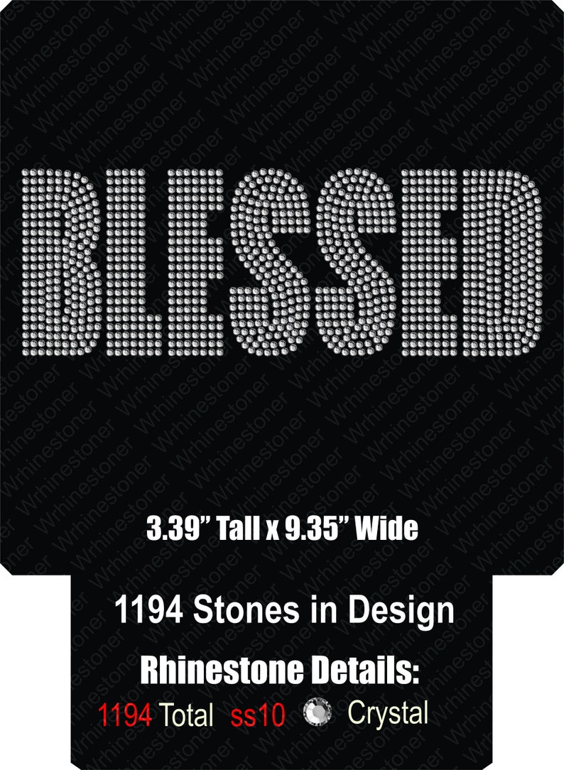 Blessed Rhinestone SVG Template: SS10 Cricut File (digital Download) - Etsy