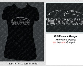 Volleyball Rhinestone Women's T shirt; volleyball; volleyball shirt; rhinestone volleyball shirt; rhinestone shirt