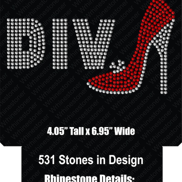 Instant Download Rhinestone SVG File Diva with High Heel; diva download; diva svg file; svg download; svg file; high heeled shoe; Cricut svg