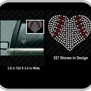 Rhinestone Baseball/Softball Heart Car Decal