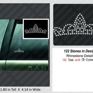 Rhinestone Crown Car Decal: Small Crystal Sticker