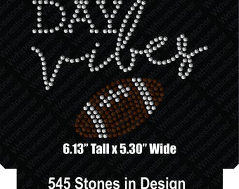 Game Day Vibes Rhinestone SVG: Football Design (Digital Download)