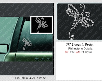 Rhinestone Dragonfly Car Decal: Choose Your Color