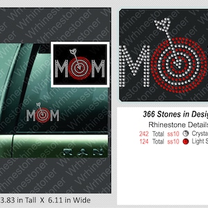 Archery Mom Rhinestone Car Decal: Ready to Peel & Stick