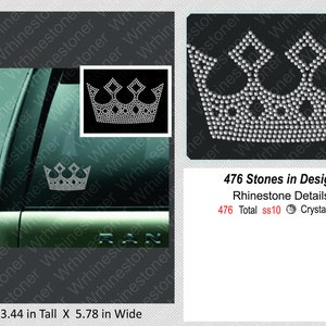 Rhinestone Crown Car Decal - &quot;Crown II&quot; Sticker
