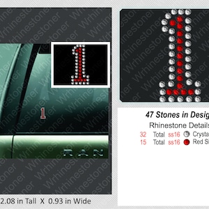 Number Rhinestone Decal; rhinestone number; number decal; number sticker; rhinestone sticker; custom number; number sticker; number decal