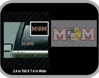 Soccer and Softball or Baseball Mom Rhinestone Car Decal; soccer sticker; softball sticker; baseball sticker; baseball mom