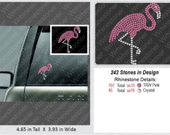 Rhinestone Flamingo Car Decal: Pink Crystal Sticker