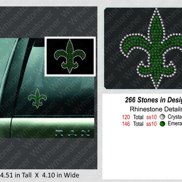 Fleur de lis rhinestone car decal; fleur de lis sticker; rhinestone decal; rhinestone sticker; custom rhinestone decal