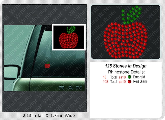Buy Mini Apple Rhinestone Decal Rhinestone Apple Apple Decal Apple