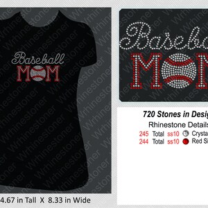 Baseball Mom Rhinestone Shirt for Women; baseball mom; baseball mom shirt; baseball mom Tshirt; baseball