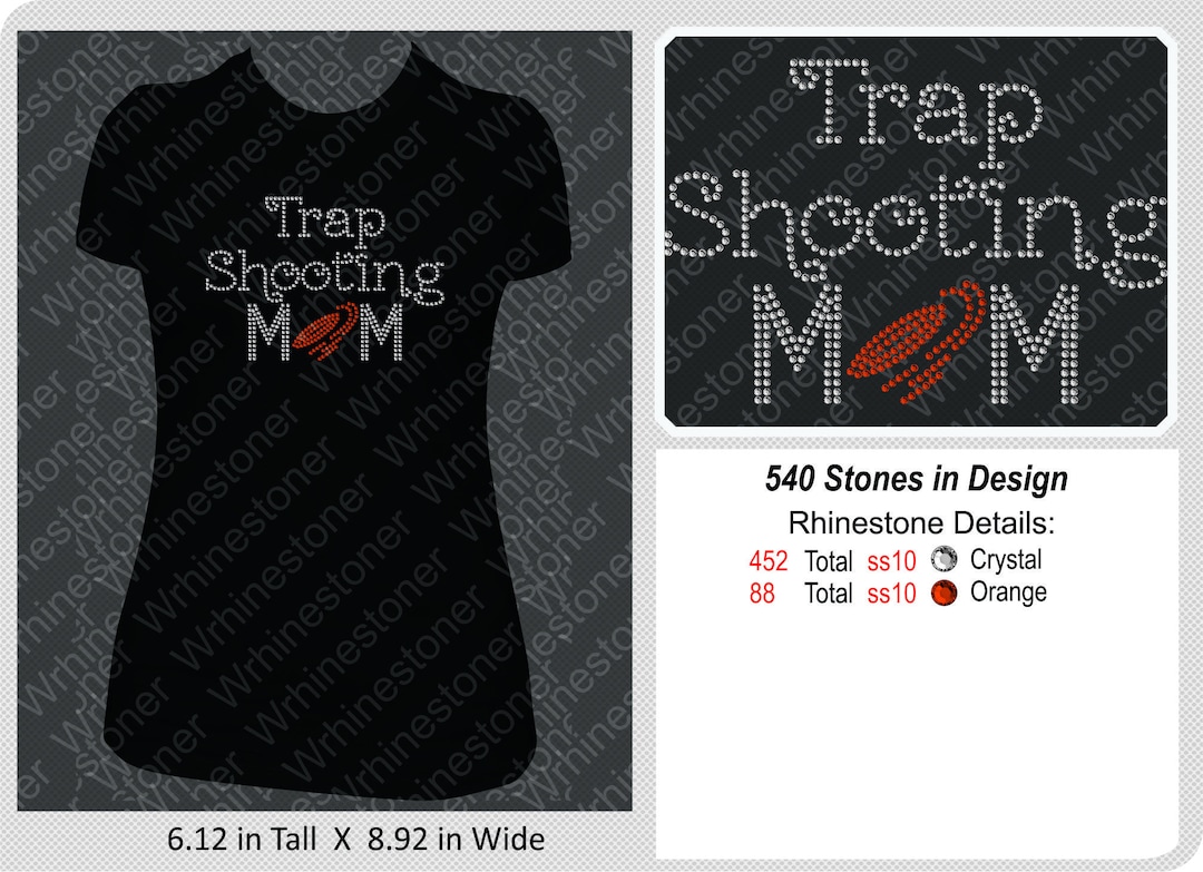 Trap Shooting Mom Rhinestone Shirt for Womentrapshooting Trapshooting