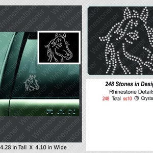 Rhinestone Horse Head Decal - Car Window Sticker