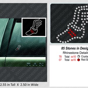 Rhinestone Track Shoe Decal: Car Window Sticker