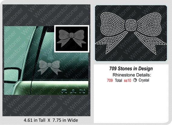 Rhinestone Bow Car Decal: Bling Sticker