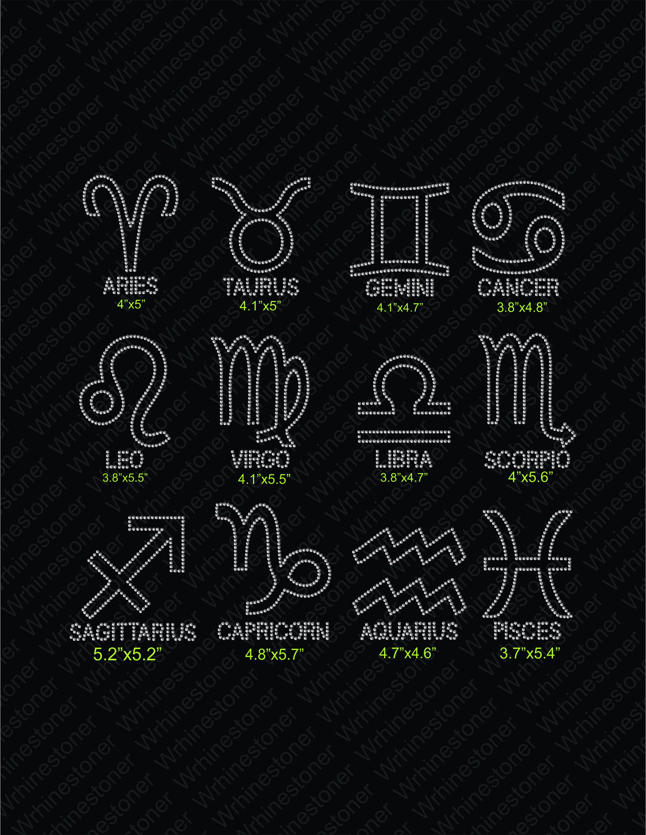 Zodiac Sign Rhinestone Car Decal Zodiac Zodiac Decal Etsy UK