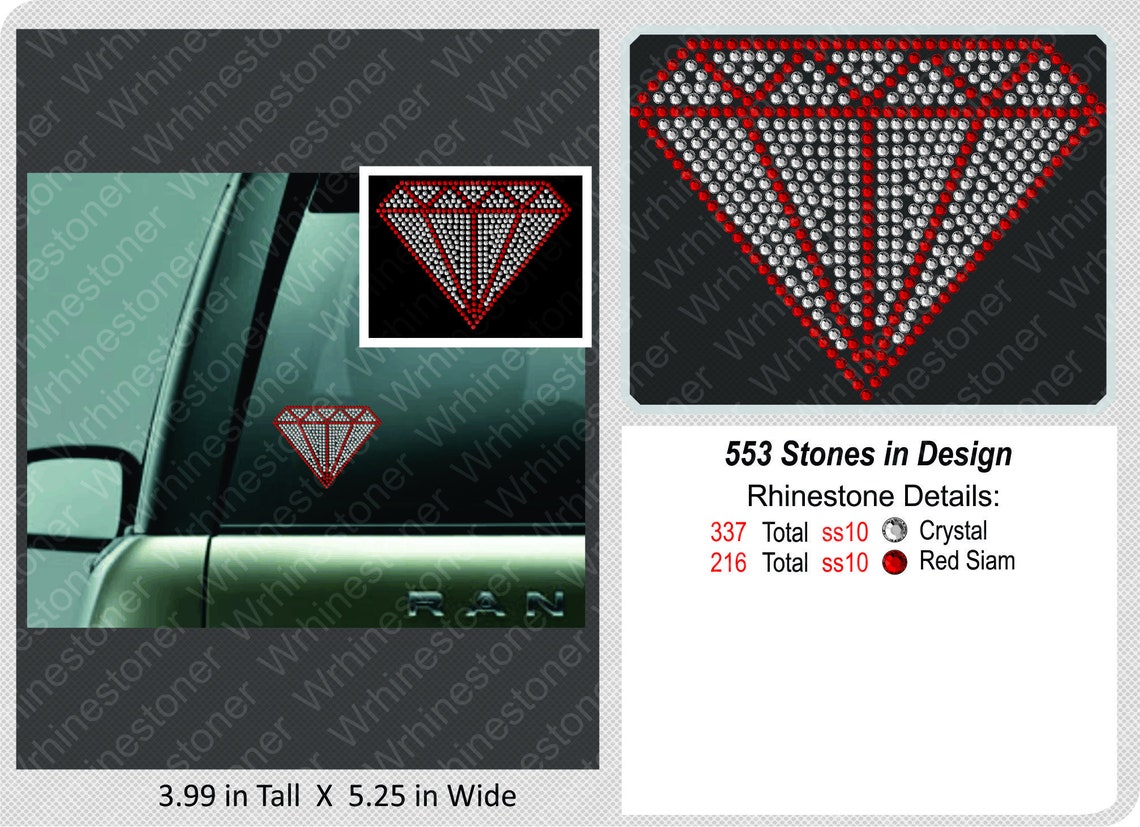 Diamond Rhinestone Car Decalrhinestone Sticker Bling Decal Etsy