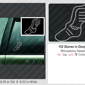 Rhinestone Track Shoe Car Decal: Bling Sticker