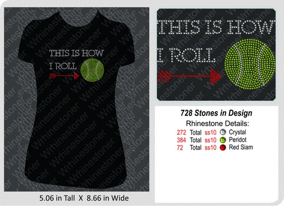 Rhinestone Tennis Shirt for Women This is How I Roll Tennis | Etsy