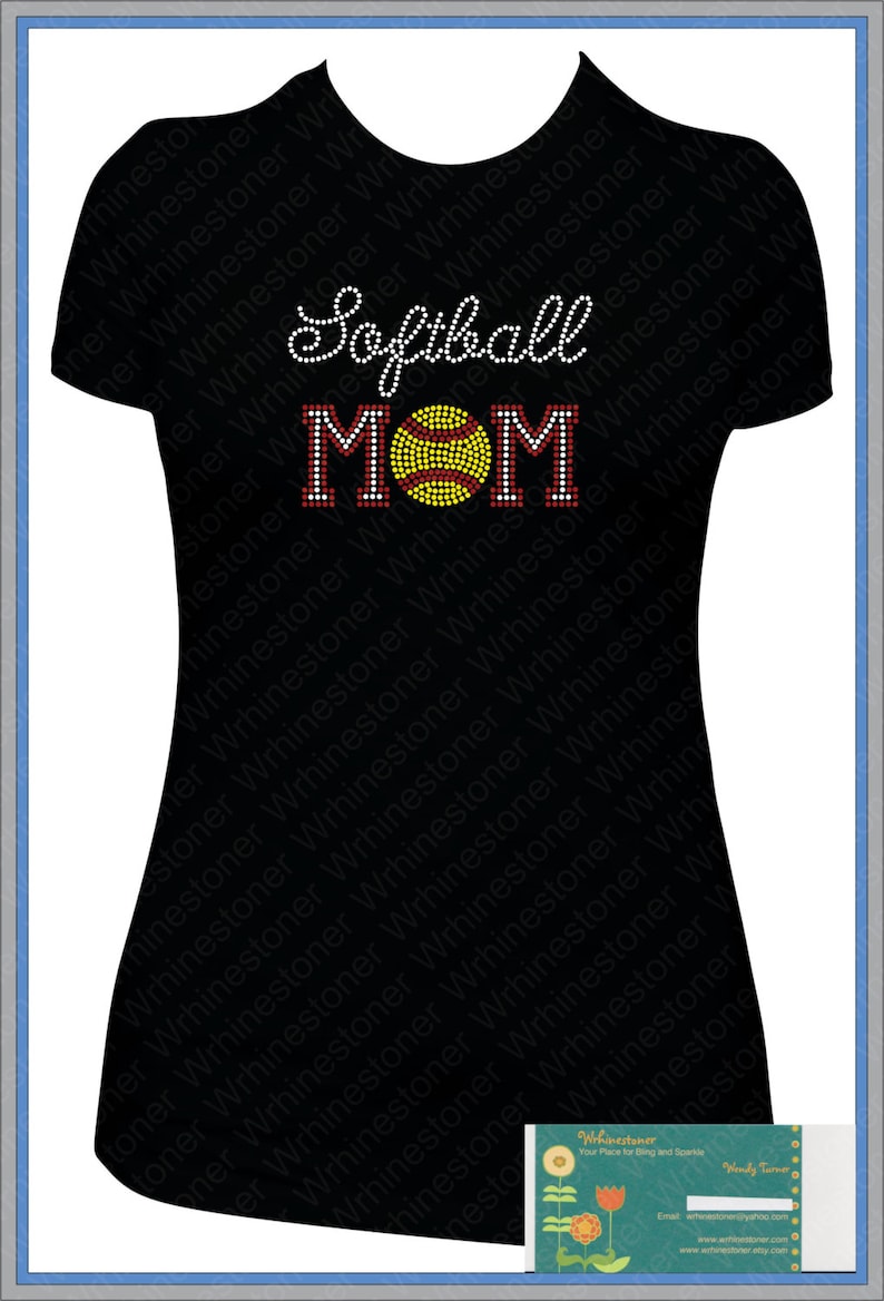 Rhinestone Softball Mom Shirt for Women Softball Mom Shirt Etsy