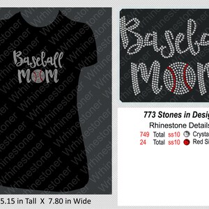 Baseball Mom Rhinestone Shirt; baseball shirt; baseball mom; baseball mom shirt; rhinestone baseball mom; rhinestone shirt