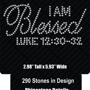 I Am Blessed Rhinestone Template SVG File (Digital Download)