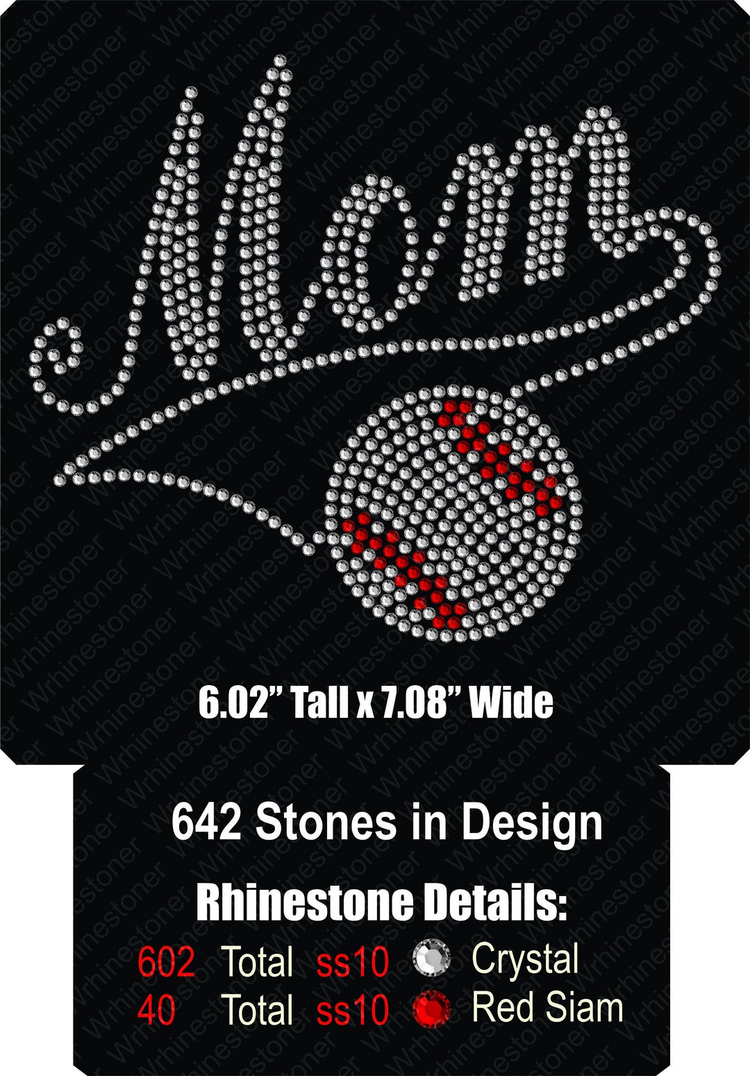 Rhinestone Baseball Mom SVG File: SS10 Digital Download - Etsy