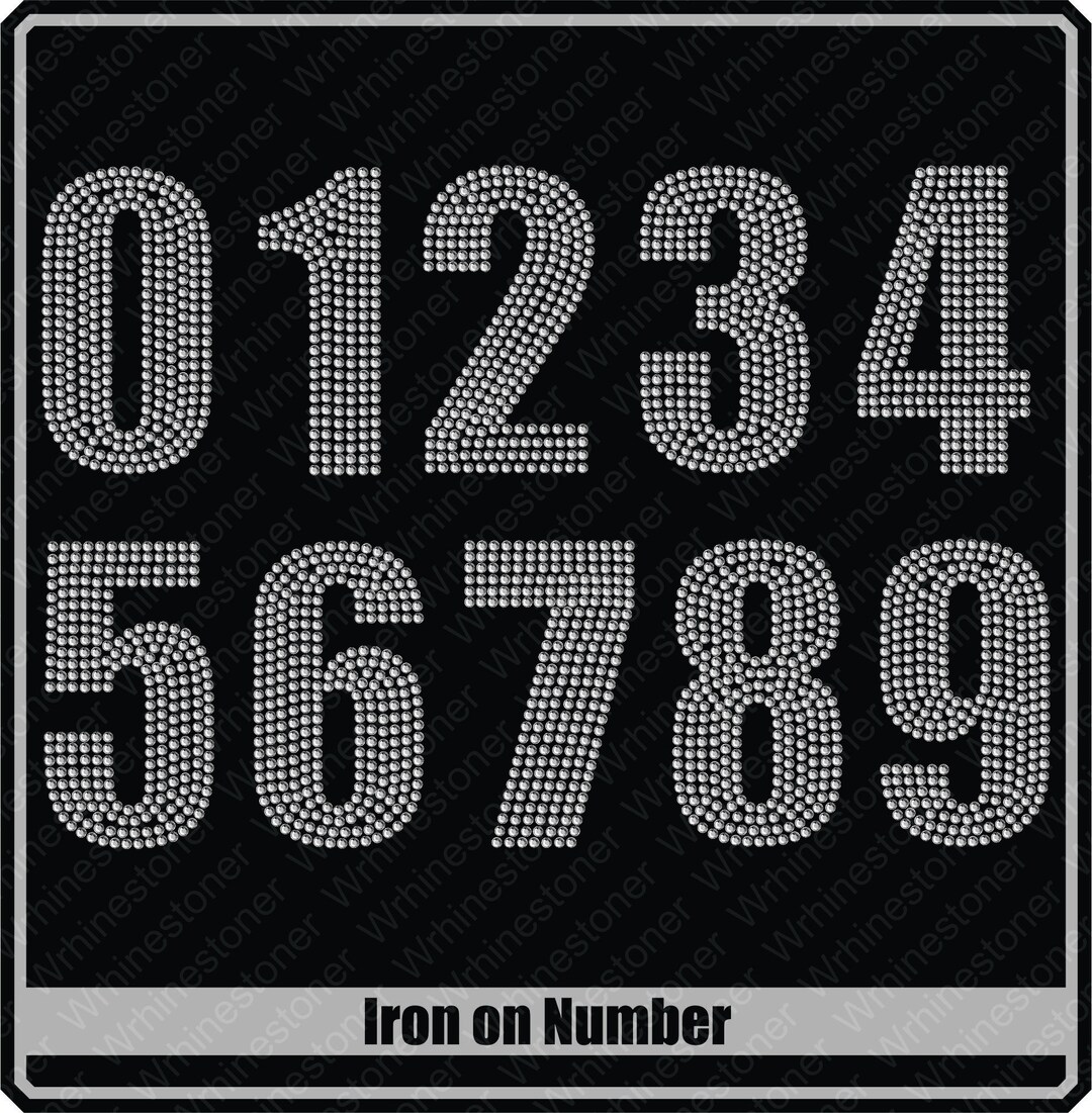 Rhinestone Number Iron On: DIY Template (3.91