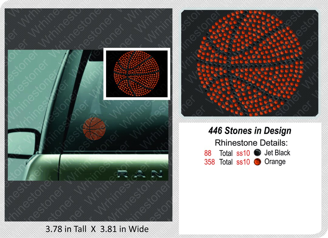 Basketball Rhinestone Car Decal; Basketball; Basketball Decal ...