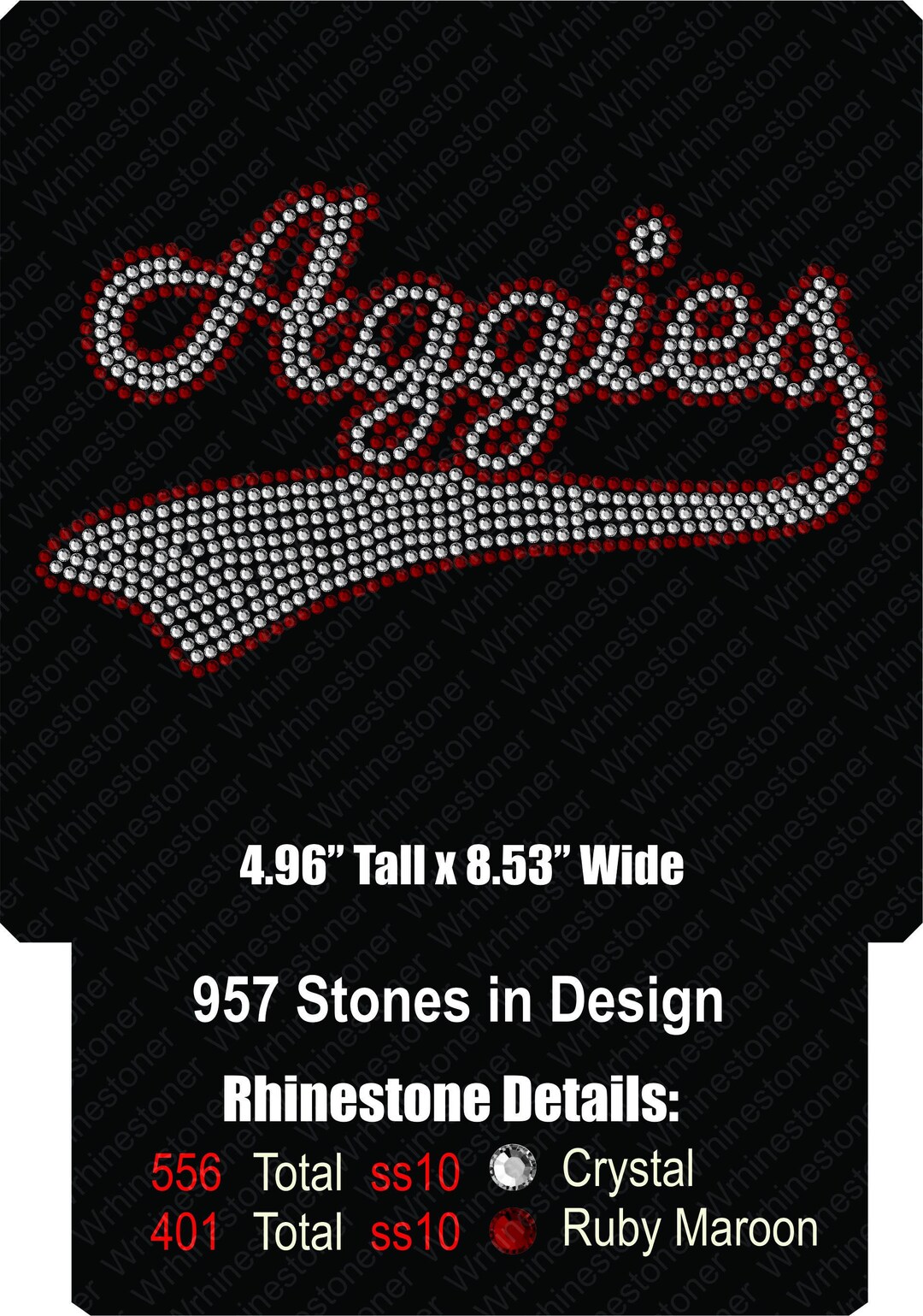 Instant Download Rhinestone SVG File Aggies; Aggies Rhinestone Download ...