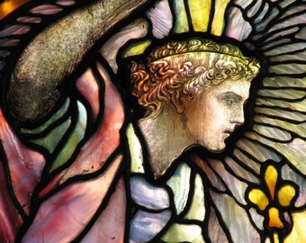 THE ARCHANGEL GABRIEL - Fine Art Photograph of Stained Glass Window, Print, Angel, Vintage Art, Home Decor, Wall Art, Gift