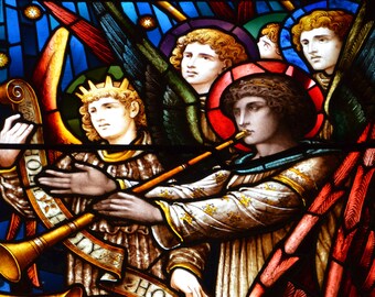 Angels -  Fine Art Canvas Print of Stained Glass Window, Grace Church, New York City