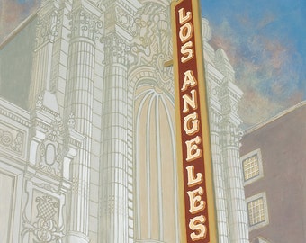 Los Angeles Theatre - Fine Art Canvas Print, Hollywood, Movie Palace, Vintage Cinema, Wall Art, Home Decor, Gift, Architecture, California