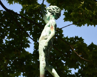 Statue of a Boy - Fine Art Canvas Print, Green-wood Cemetery, Brooklyn, NYC