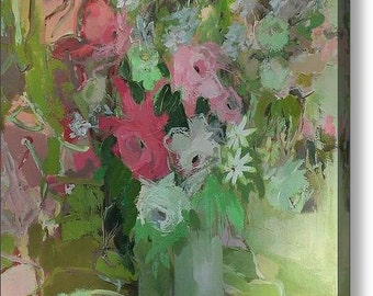 Rose Garden - Fine Art Canvas Print, Home Decor, Wall Art, Gift, Flowers, Garden, Impressionist, Painting, Living Room
