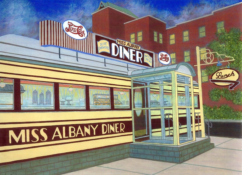 Miss Albany Diner   Fine Art Print New York Vintage Diner image 1