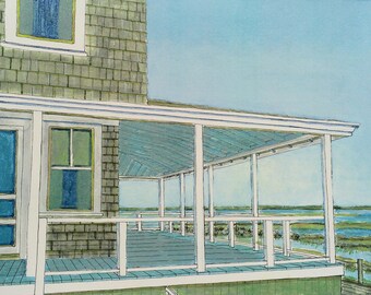 Cape Cod Porch - Limited Edition Giclee Print
