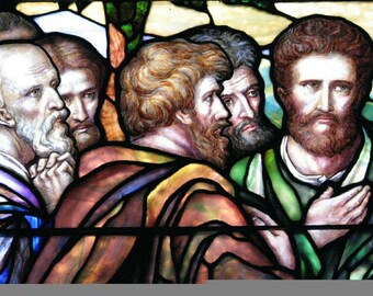 Disciples at the Garden of Gethsemane - Fine Art Photograph of Stained Glass Church Window