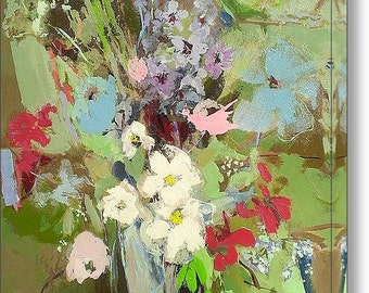 August Bouquet - Fine Art Canvas Print, Flowers, Summer, Garden, Wall Art, Home Decor, Gift