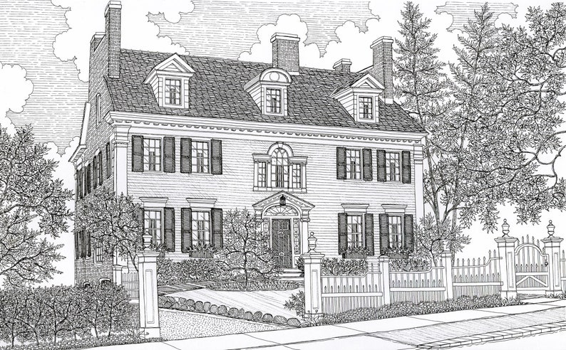 Custom Pen and Ink House Portrait (10 X 15) - Etsy