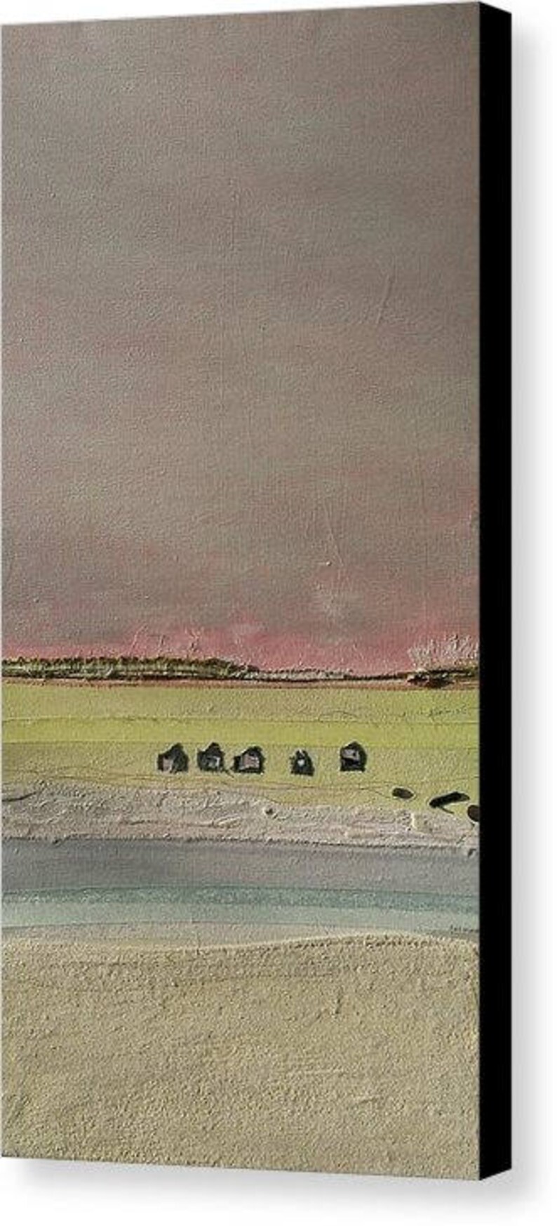 Beach Cottages Fine Art Canvas Print, Seashore, Ocean, Wall Art, Home Decor image 3