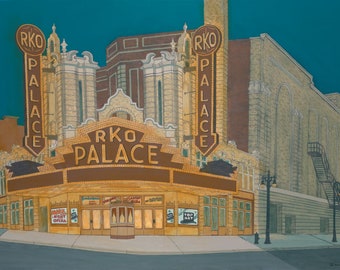 RKO Palace Theater, 1935 - Fine Art Canvas Print, Albany, Movie Palace, Movie Theater, Cinema