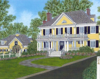 Original House Portrait (10x15), Custom Home Portrait, Home Rendering, Painting, Architecture, Gift, Birthday, Anniversary, Wall Art