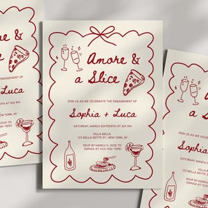 Editable Engagement Party Invitation That's Amore Invite Italian Theme Rehearsal Dinner Invite Hand Drawn Design Instant Download Template