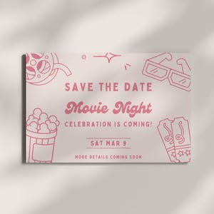 Kinokarte Geburtstagseinladung Save the Date Template Digital bearbeitbares Invite Surprise Party Invite Canva Template Instant Download