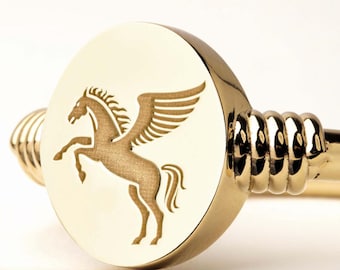 Sterling Silver Pegasus Signet Ring: Greek Mythology Jewelry