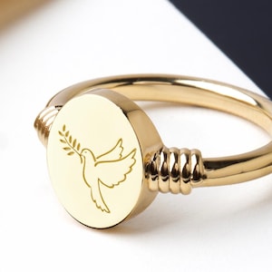 Sterling Silver Dove Signet Ring: Symbol of Peace