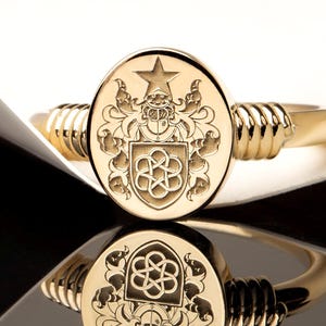 Custom Coat of Arms Signet Ring: Sterling Silver Family Crest